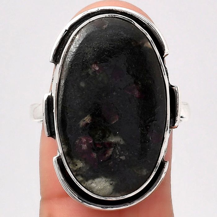 Natural Russian Eudialyte Ring size-9 SDR121628 R-1211, 14x23 mm