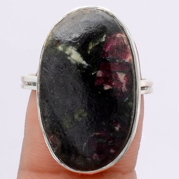 Natural Russian Eudialyte Ring size-9.5 SDR122030 R-1011, 15x25 mm