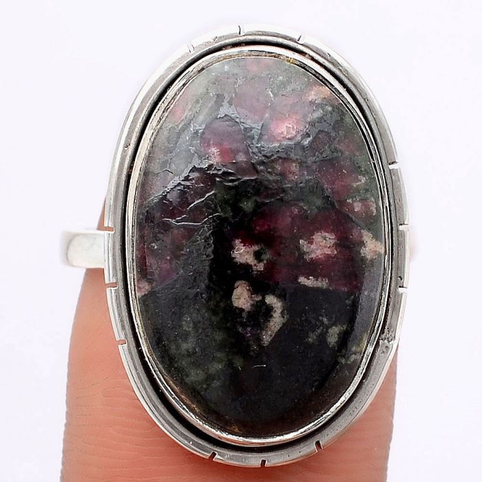 Natural Russian Eudialyte Ring size-8 SDR122051 R-1011, 14x21 mm