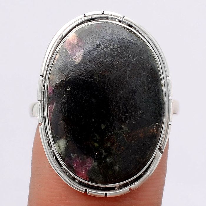 Natural Russian Eudialyte Ring size-8.5 SDR122053 R-1011, 16x22 mm