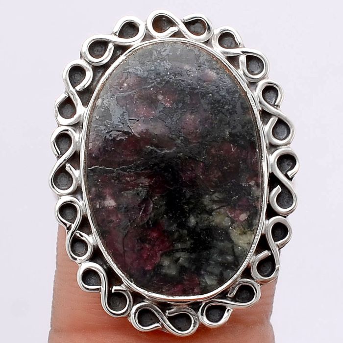 Natural Russian Eudialyte Ring size-9 SDR122125 R-1164, 15x21 mm