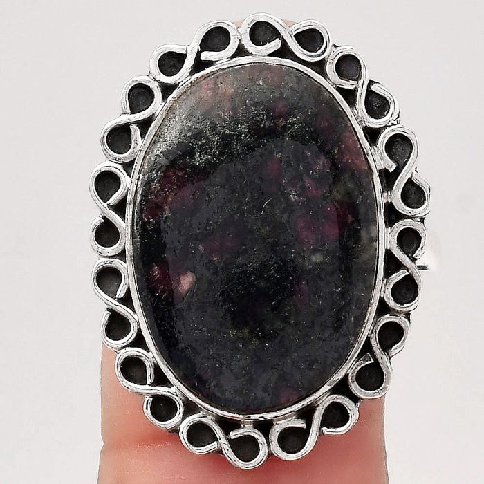 Natural Russian Eudialyte Ring size-9.5 SDR122227 R-1164, 15x21 mm