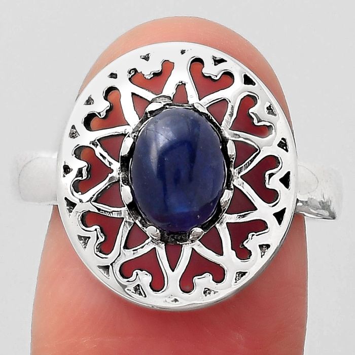 Natural Sodalite Ring size-9 SDR123328 R-1571, 6x8 mm