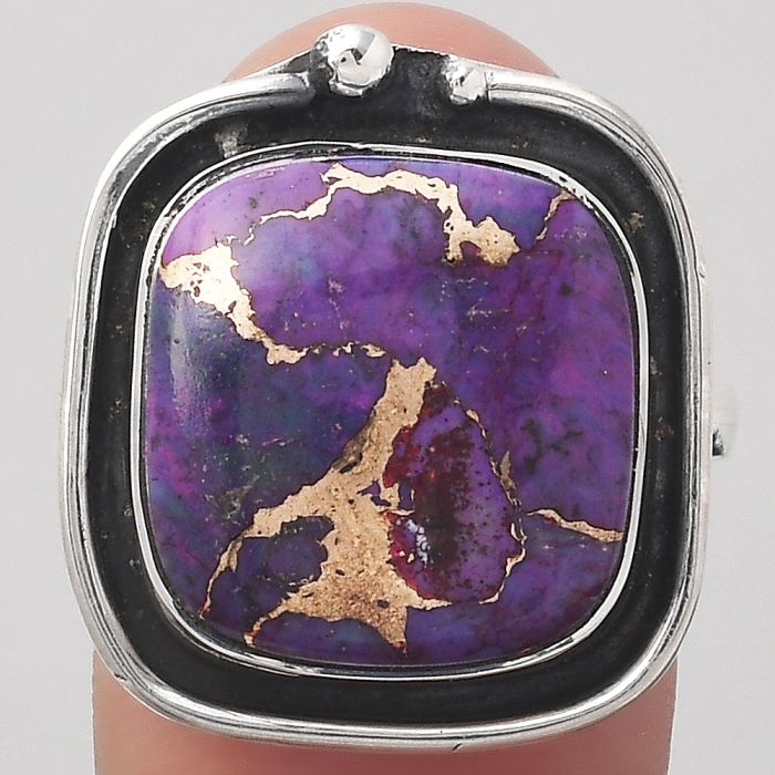 Copper Purple Turquoise - Arizona Ring size-8 SDR123743 R-1168, 14x15 mm