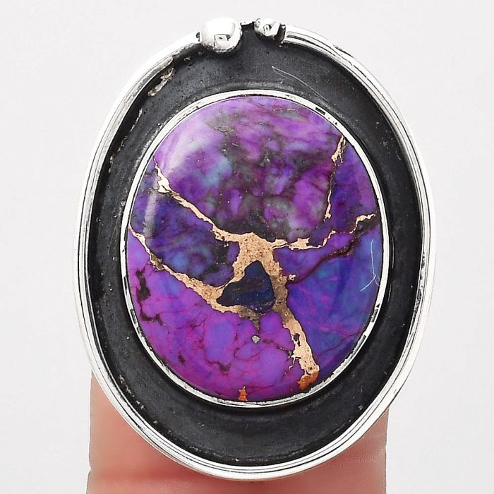 Copper Purple Turquoise - Arizona Ring size-8 SDR123819 R-1168, 14x17 mm