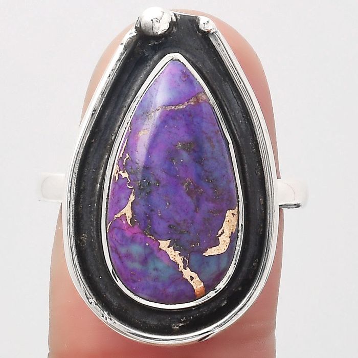 Copper Purple Turquoise - Arizona Ring size-8 SDR123829 R-1168, 10x18 mm