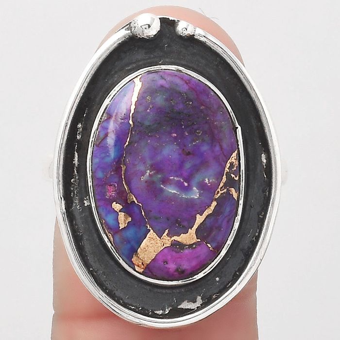 Copper Purple Turquoise - Arizona Ring size-8 SDR123838 R-1168, 12x17 mm
