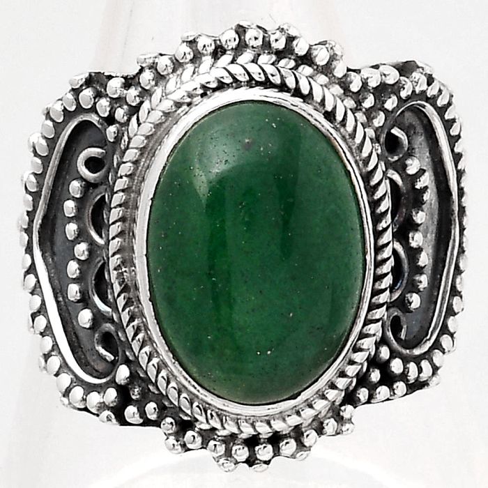 Natural Green Aventurine Ring size-7 SDR126062 R-1372, 9x13 mm
