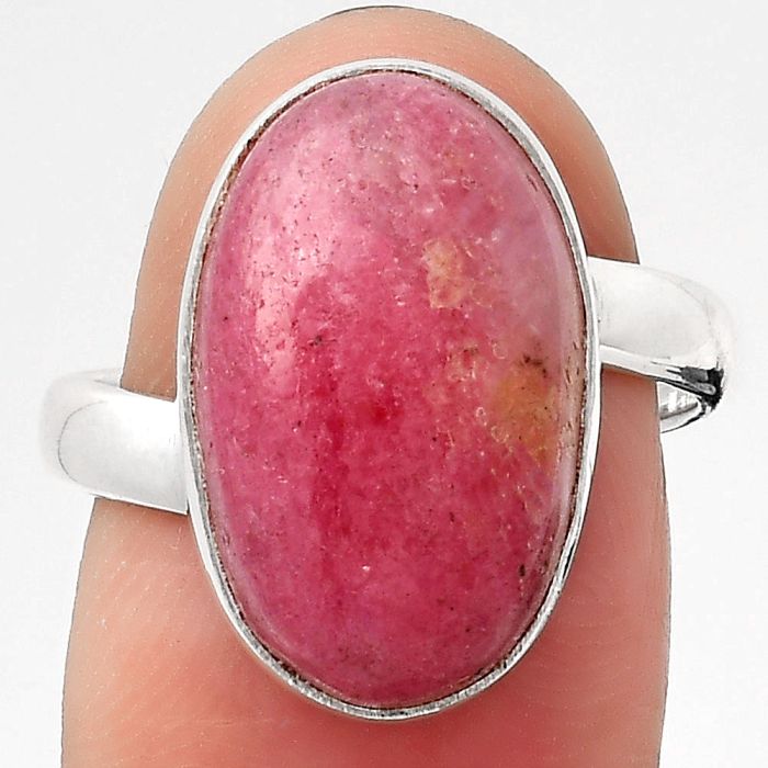 Natural Rhodonite Ring size-7.5 SDR126255 R-1232, 11x18 mm