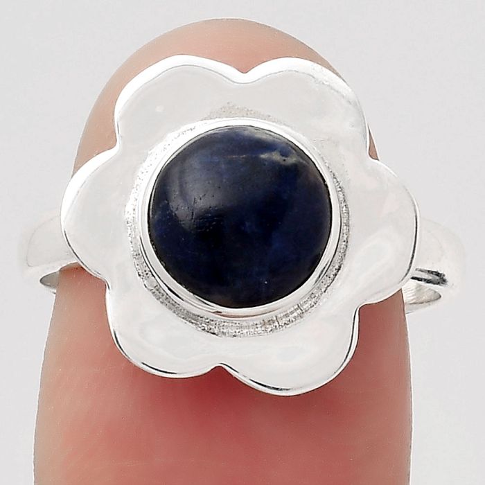 Natural Sodalite Ring size-8 SDR126295 R-1087, 8x8 mm