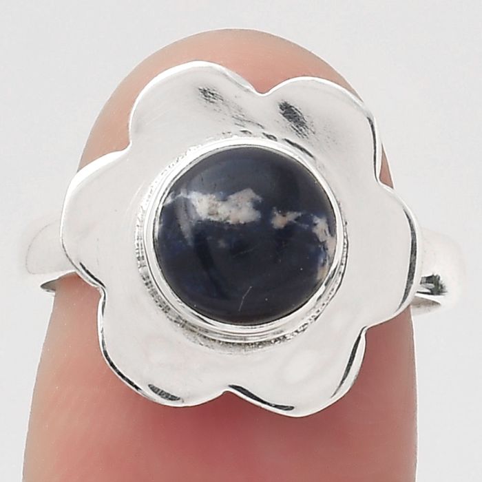 Natural Sodalite Ring size-7 SDR126297 R-1087, 8x8 mm