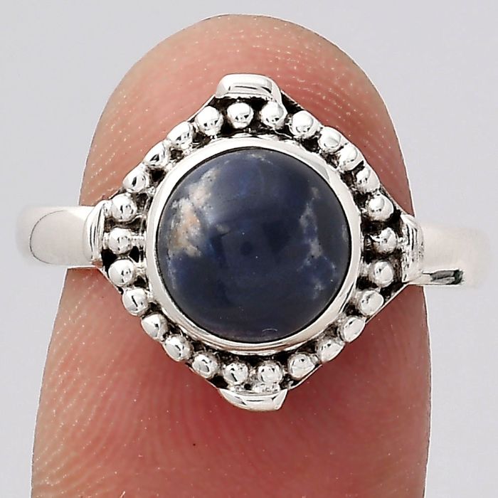Natural Sodalite Ring size-9 SDR129106 R-1071, 9x9 mm
