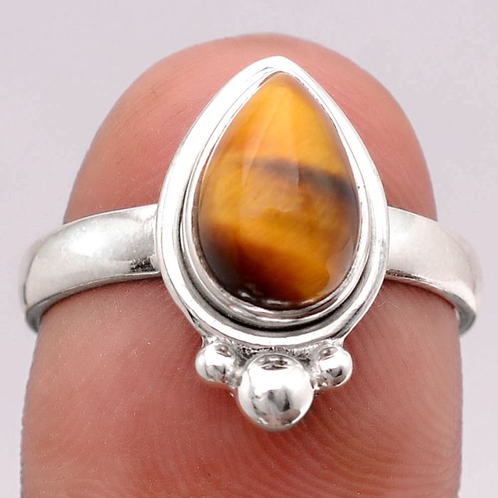 Natural Tiger Eye - Africa Ring size-8 SDR131393 R-1495, 7x10 mm