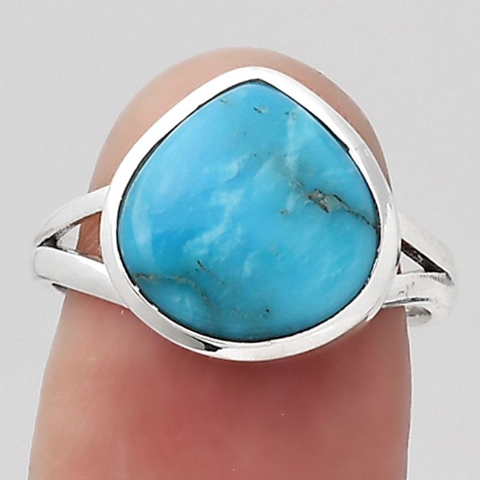 Natural Turquoise Morenci Mine Ring size-7.5 SDR132115 R-1005, 12x12 mm