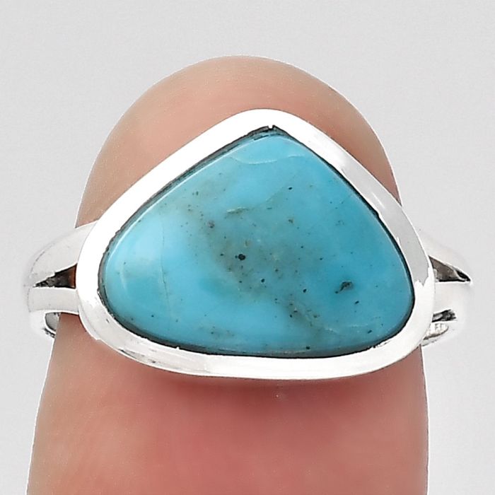 Natural Turquoise Morenci Mine Ring size-7 SDR132509 R-1005, 10x14 mm