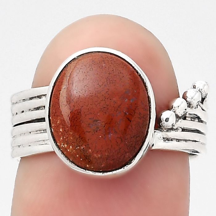 Natural Red Moss Agate Ring size-7 SDR132915 R-1492, 9x11 mm