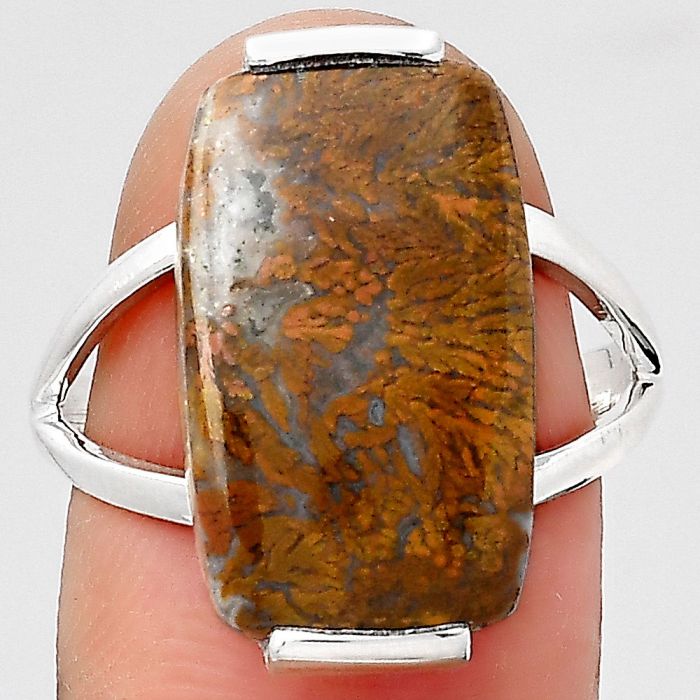 Natural Red Moss Agate Ring size-8 SDR133548 R-1084, 11x18 mm