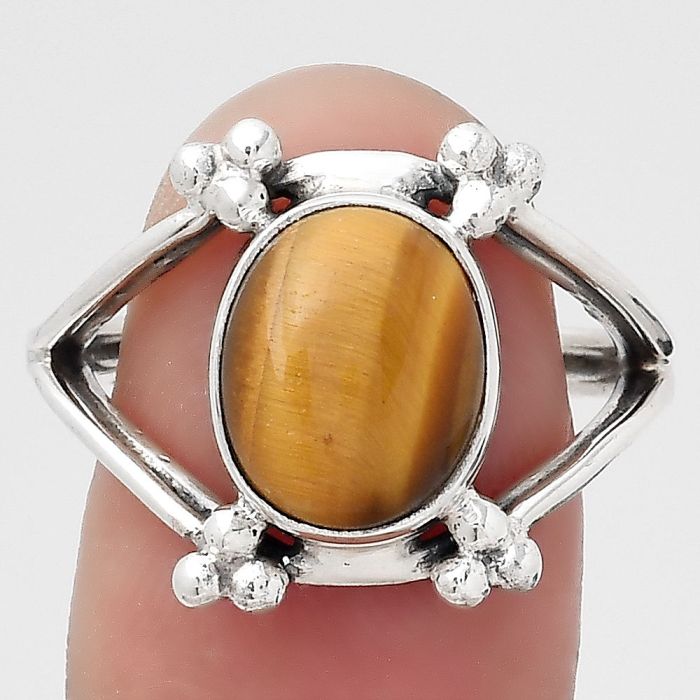 Natural Tiger Eye - Africa Ring size-7.5 SDR133726 R-1246, 9x11 mm