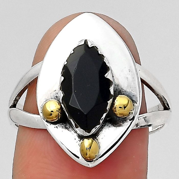 Natural Black Onyx - Brazil Ring size-9 SDR133976 R-1503, 6x12 mm