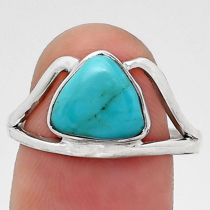 Natural Turquoise Nevada Aztec Mt Ring size-8.5 SDR134312 R-1233, 9x9 mm