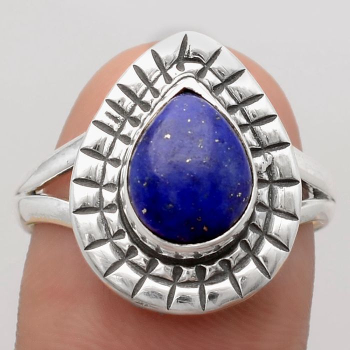 Natural Lapis - Afghanistan Ring size-8.5 SDR134442 R-1564, 8x10 mm