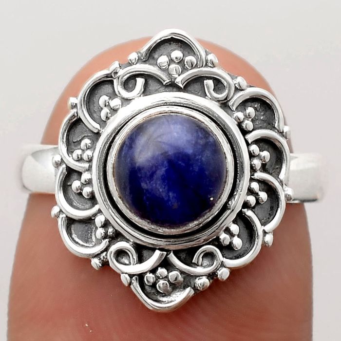 Natural Sodalite Ring size-7.5 SDR134464 R-1147, 7x7 mm