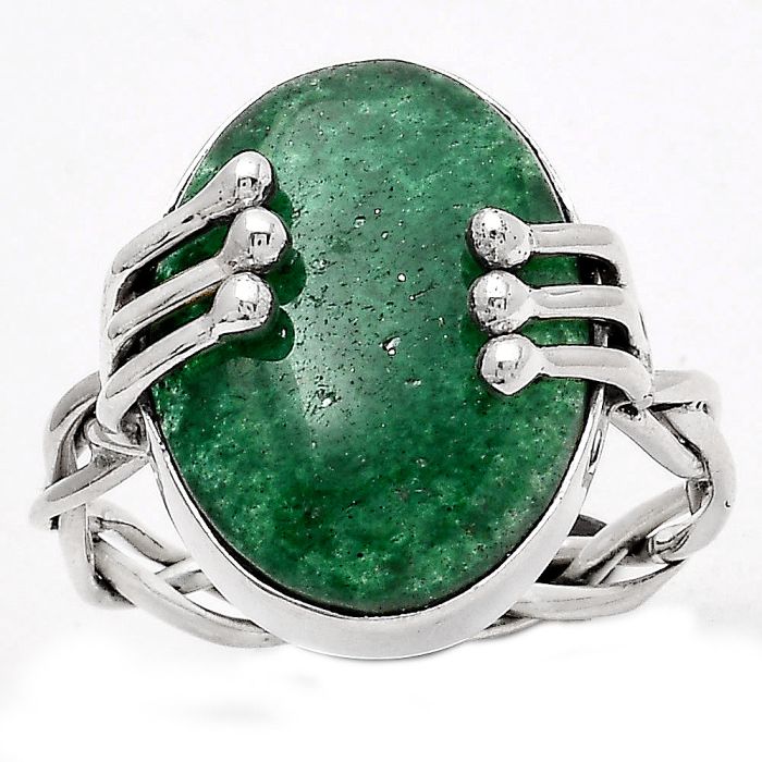 Natural Green Aventurine Ring size-8.5 SDR134756 R-1553, 13x18 mm