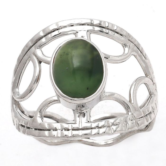 Natural Nephrite Jade - Canada Ring size-8 SDR134897 R-1133, 7x9 mm