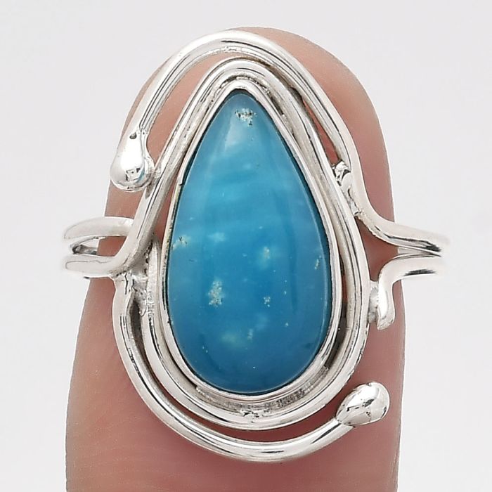 Natural Smithsonite Ring size-8 SDR134957 R-1451, 8x16 mm