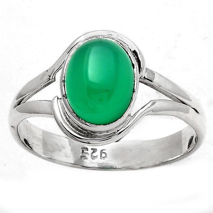 Natural Green Onyx Ring size-7.5 SDR135051 R-1145, 7x9 mm