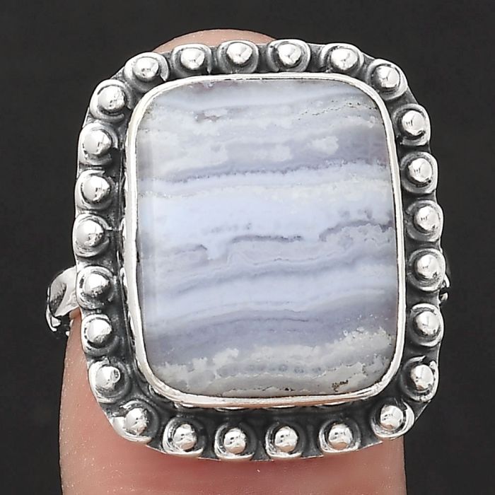 Blue Lace Agate - South Africa Ring size-8 SDR136988 R-1124, 13x16 mm
