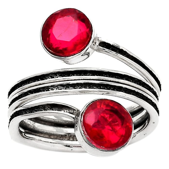 Lab Created Ruby Ring size-7 SDR138993 R-1618, 7x7 mm