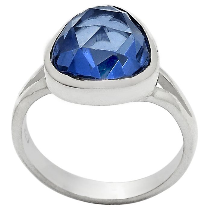 Faceted Lab Created Tanzanite Ring size-7 SDR139722 R-1005, 10x12 mm