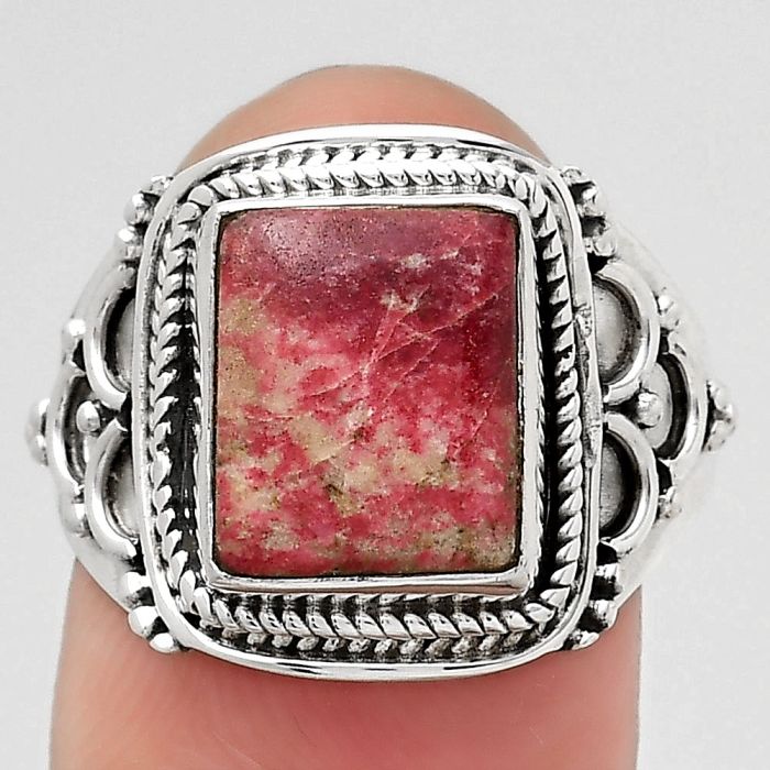 Natural Pink Thulite - Norway Ring size-8.5 SDR141669 R-1708, 9x11 mm