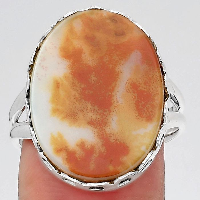 Natural Scenic Dendritic Agate Ring size-9 SDR145259 R-1428, 16x21 mm