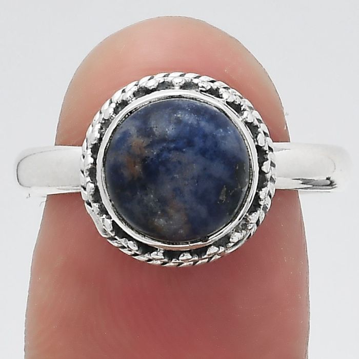 Natural Sodalite Ring size-8.5 SDR145665 R-1262, 9x9 mm