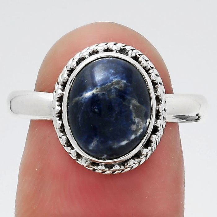 Natural Sodalite Ring size-8.5 SDR145682 R-1196, 8x10 mm