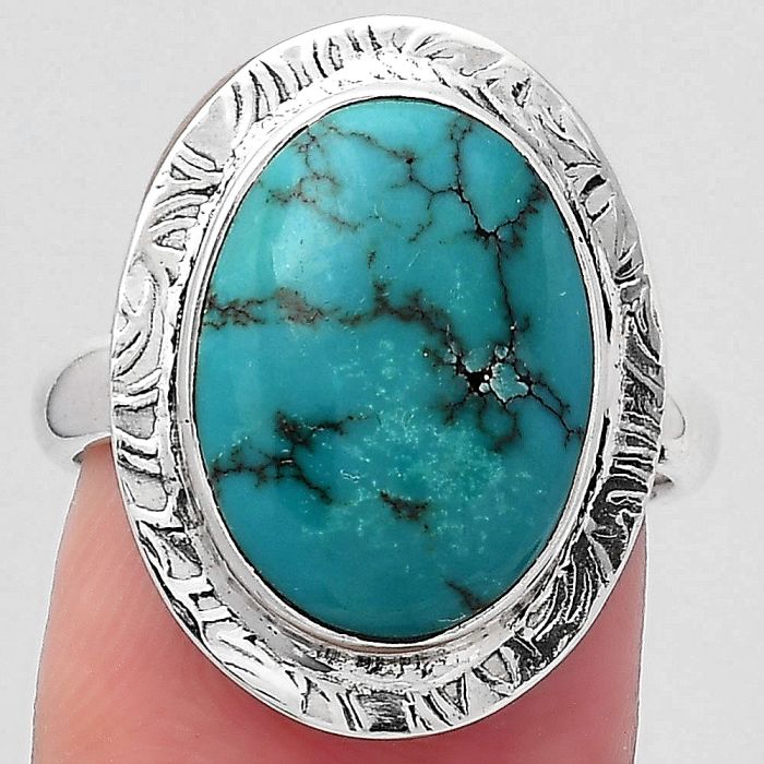 Natural Lucky Charm Tibetan Turquoise Ring size-7 SDR145777 R-1649, 11x15 mm