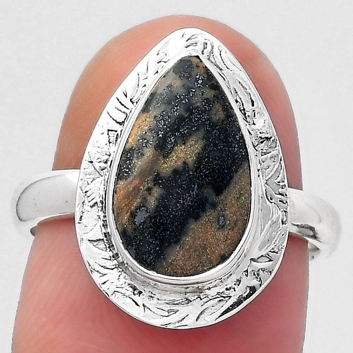 Natural Russian Honey Dendrite Opal Ring size-7 SDR145793 R-1649, 8x13 mm