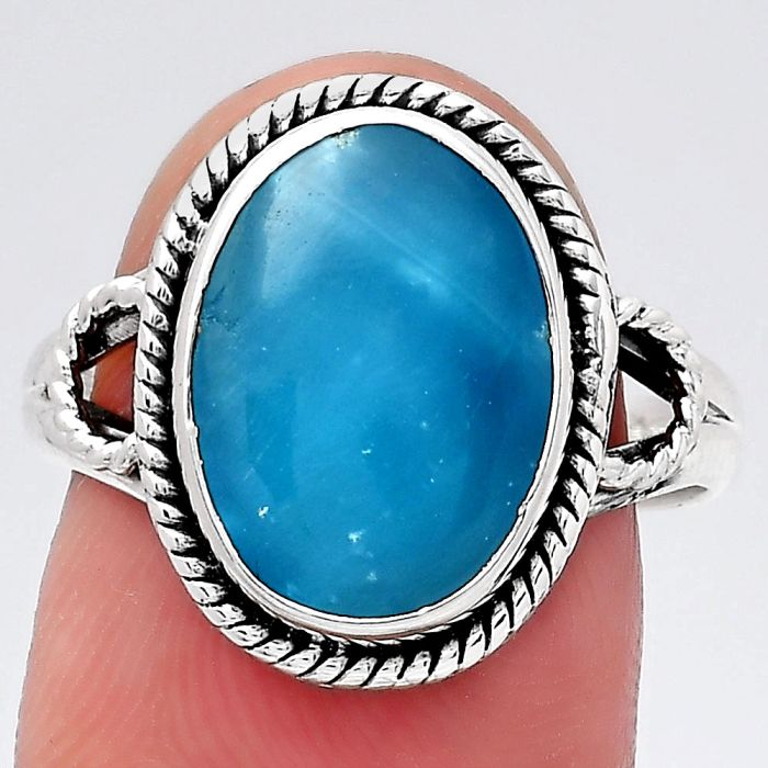 Natural Smithsonite Ring size-8 SDR146082 R-1010, 10x14 mm