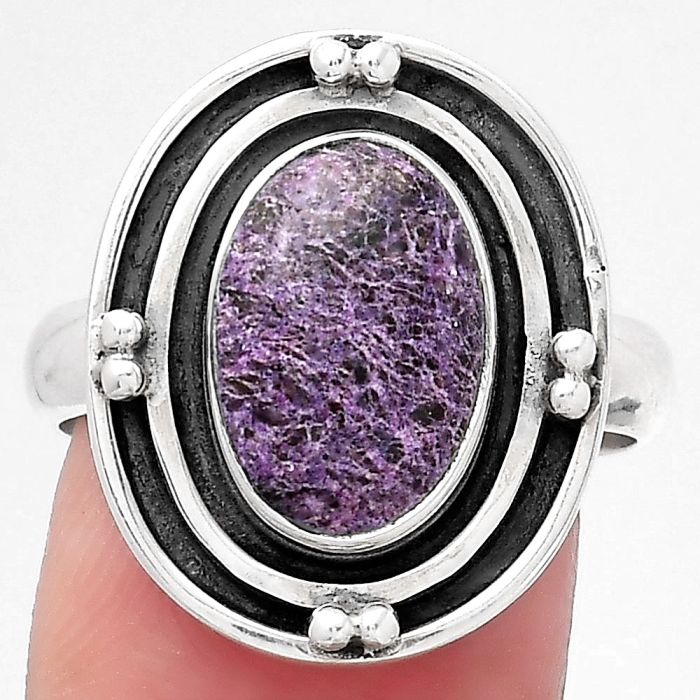 Natural Purpurite - South Africa Ring size-8.5 SDR147157 R-1391, 8x12 mm