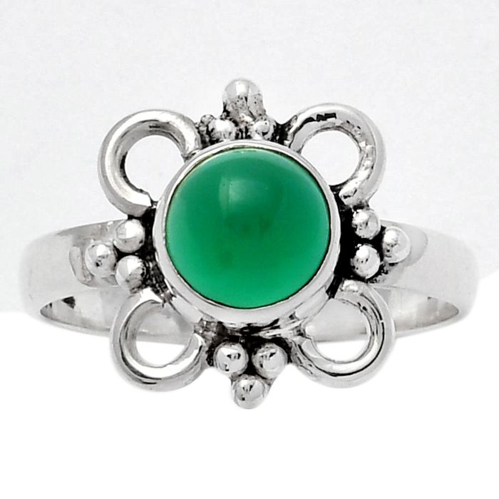 Natural Green Onyx Ring size-7 SDR147948 R-1309, 7x7 mm
