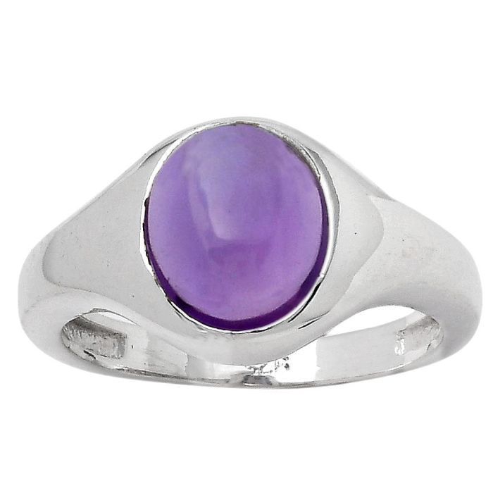 Natural Amethyst Cab - Brazil Ring size-7.5 SDR149188 R-1115, 8x10 mm