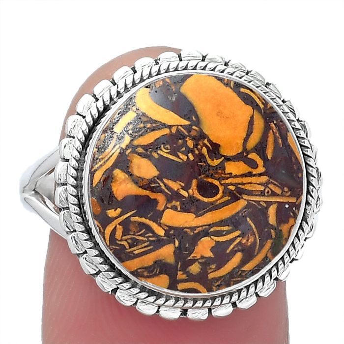 Natural Coquina Fossil Jasper - India Ring size-9 SDR149910 R-1245, 15x15 mm