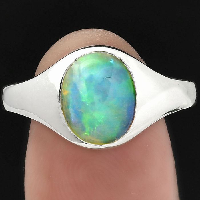 Natural Ethiopian Opal Ring size-7.5 SDR151438 R-1115, 8x10 mm