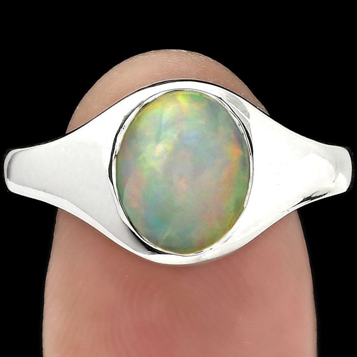 Natural Ethiopian Opal Ring size-8 SDR151471 R-1115, 8x10 mm