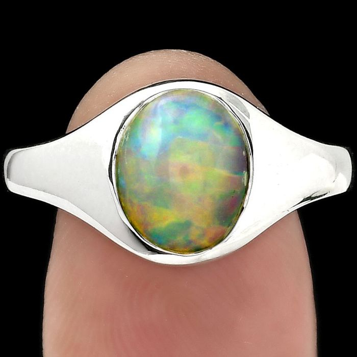 Natural Ethiopian Opal Ring size-7.5 SDR151482 R-1115, 8x10 mm