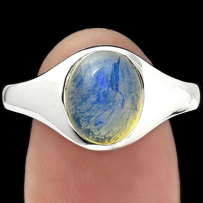 Natural Ethiopian Opal Ring size-7 SDR151487 R-1115, 8x10 mm