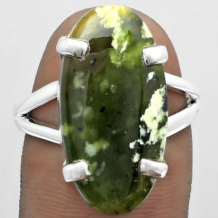 Natural Chrome Chalcedony Ring size-8 SDR151669 R-1089, 12x22 mm