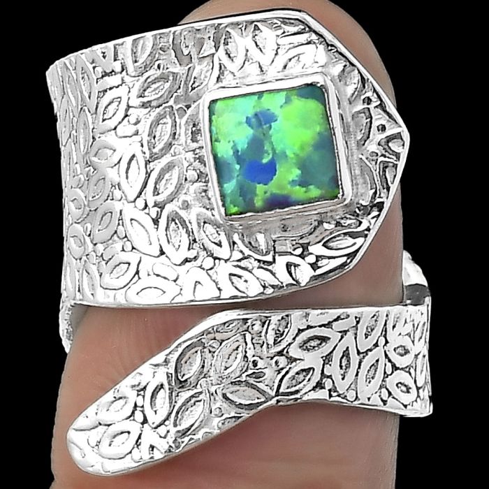 Adjustable - Fire Opal Ring size-6 SDR152345 R-1374, 6x6 mm